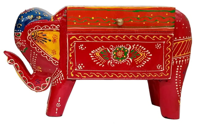 Wooden Trinket Box 'Festive Elephant': Unique Handpainted Box With Lid?(11286)