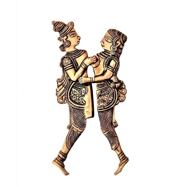Rare Collection Brass Nut Cracker Sarota 'Khajurao': Eternal Love Story Of Radha-Krishna (11231)