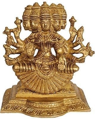 Gayatri Mata Brass statue Hindu Goddess Deity Beautiful Rare Statue 10842