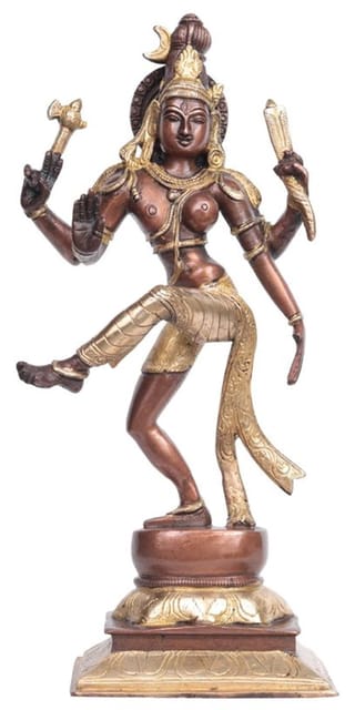 Dancing Ardhanarishwar Half Shiva Half Parvati Solid Pure Brass Statue (10683b)