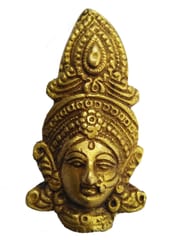Brass Mini Statue Durga: Wall Hanging Face Mask (11434)