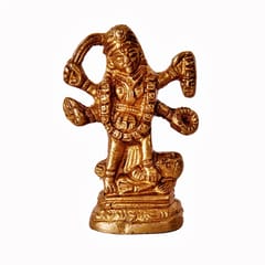 Mini Idol Supreme Goddess Maa Kali Mahakali: Pure Brass Statue For Home Temple Mandir (11388)