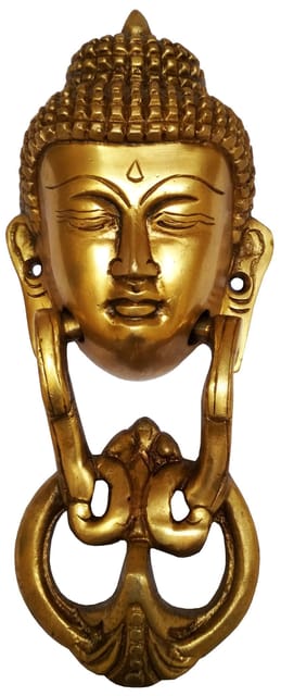 Brass Door Knocker: Antique Buddha Design Gate Handle (11595)