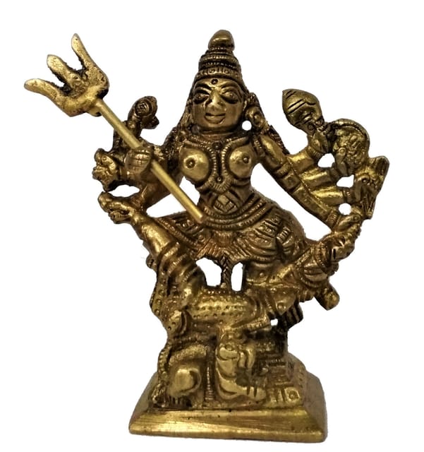 Brass Statue Durga Ma: Kali, Parvati, or Adishakti (11586)
