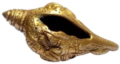 Small Brass Ganesha Shankha: Holy Conch Design Idol (11837)