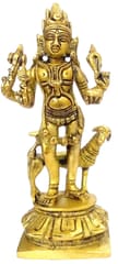 Brass Idol Kaal Bhairava (Mahakala Bahirav): Hindu Tantric Deity, Avatar of Siva (11843)