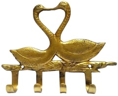Brass Wall Hooks 'Amorous Swans': Vintage Design Decorative Hanger (11818)