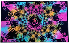 Cotton Wall Tapestry 'Om Universe': Bohemian Hanging Poster Curtain Sheet (20061)