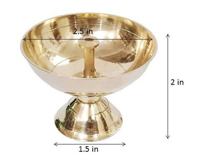 Brass Oil Lamp Diya: Long Lasting Festival Deepam (12286)