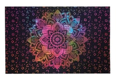 Cotton Wall Poster Sheet 'Blooming Flower': Bohemian Hanging Tapestry (20097)