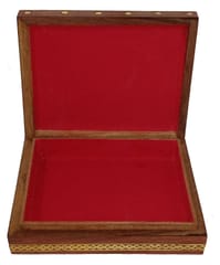 Wooden Gemstone Painting Box "Folk Lady Ragini": Collectible Souvenir Gift, 4*5 Inch (12522E)