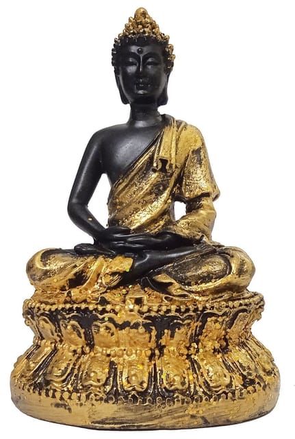 Resin Idol Buddha In Dhyana Mudra: Meditating Posture Statue (12499)