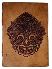 Leather Journal 'The Demon': Vintage Aztec Mayan Or Balinese Design Diary Notebook (12584)