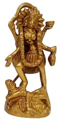 Brass Idol Maa Kali: Hindu Goddess Devi Collectible Idol (10949A)