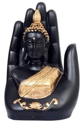 Resin Idol Blessing Hand Buddha Statue: Showpiece Statue For Meditation Or Home Decor (12658)