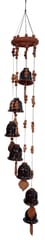 Terracotta Wind Chime 7 Hanging Tingling Bells: Decorative Accent Melodious Showpiece For Living Room, Balcony or Verandah (12708A)
