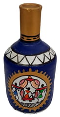 Terracotta Madhubani Design Flower Vase: Artisan Painted Decorative Earthen Clay Pot (12707A)