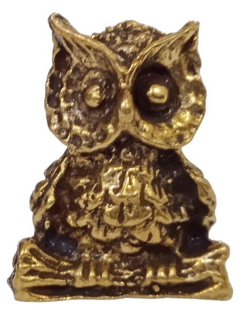 Rare Miniature Brass Figurine Owl: Collectible Showpiece Statue With Fine Workmanship (12699D)