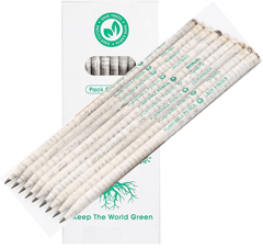 Plantable Seed Pencils 2B Extra Dark Pack Of 10: Eco Friendly Recyclable Gift, Newspaper Design(12688B)