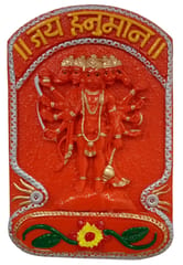 Resin Wall Hanging Panchmukhi Hanuman: Collectible Wall Decor for Home Temple, Medium  (12391A)