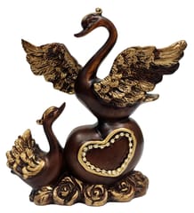Resin Statue Love Birds On Heart: Feng Shui Symbolism Of Love Romance (12739)