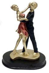 Resin Statue Dancing Couple: Ball Room Dance Showpiece Gift For Partner Spouse (12496G)