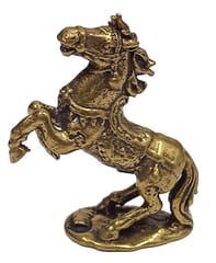 Rare Miniature Brass Figurine Rearing Horse: Collectible Statue With Detailed Very Fine Workmanship (12699L)