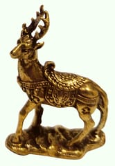 Rare Miniature Brass Figurine Deer: Collectible Statue With Detailed Very Fine Workmanship (12699H)