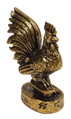 Rare Miniature Brass Figurine Cock Rooster: Collectible Statue With Detailed Very Fine Workmanship (12699F)