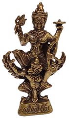 Rare Miniature Brass Statue Garuda & Lord Vishnu Narayana: Collectible Statue With Detailed Very Fine Workmanship (12698N)
