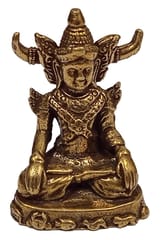 Rare Miniature Brass Idol Supreme King Phaya Yommarat, Protector From Evil: Collectible Statue With Detailed Very Fine Workmanship (12698M)