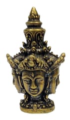 Rare Miniature Brass Idol Four Faced Buddha Stupa: Collectible Statue With Detailed Very Fine Workmanship (12698I)