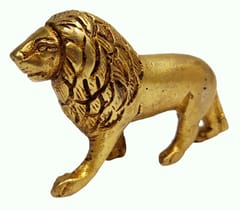 Brass Statue Imperial Lion: Collectible Wildlife Showpiece Figurine For Table, Small (11834A)