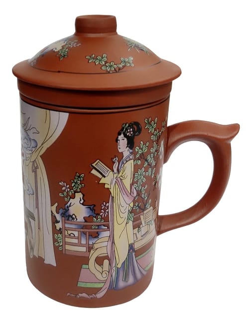 Porcelain Oriental Green Tea Mug with Infuser and Lid (11723Q)