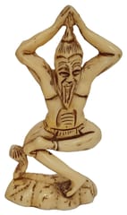 Resin Statue Yoga Guru in One-Legged Namaskar Pose: Stone Finish Decor Gift (11786B)