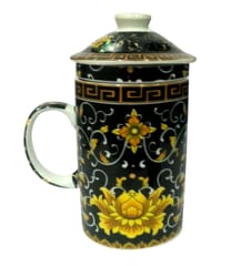 Porcelain Oriental Green Tea Mug with Infuser and Lid (11723S)