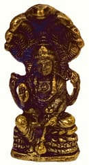 Metal Idol Vishnu: Rare Collectible Small-But-Heavy Statue, Golden, 2.5 Inch (12599E)