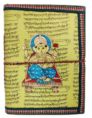 Handmade Paper Journal Ganesha (Ganapathi, Vinayak): Vintage Diary Notebook With Thread Closure (10407)