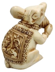 Resin Statue Ganesha Vahana Mooshak With Ganesha On Back: Collectible Idol Mouse With Modak (12273A)