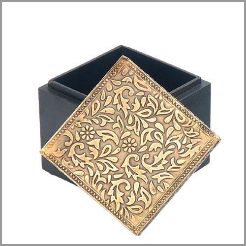 Wood & brass bangle box