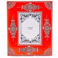 Painted and embossed photo frame "Deep Orange" pf01