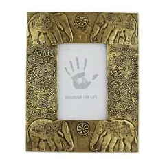 Brass and wood photo frame "Mughal moments" pf08