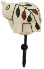 Ceramic Key Holder (1 Hooks) White hook04