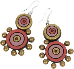 Terracotta Ceramic Dangle Earring (ger007)