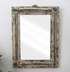 Distressed White Wall Mirror MAC107017