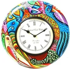 Analog Wall Clock (Multicolor, With Glass) clock61