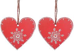 Wooden Christmas decoration, Set of 2, 4 inches (chred20)