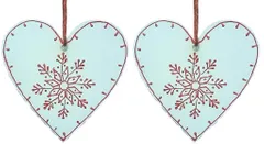 Wooden Christmas decoration, White, Set of 2, 4 inches (chwt20)