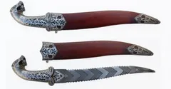 Leather scabbard Decorative dagger with tiger head (a55)