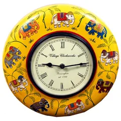 Madhubani art wall clock for living room 12X12 inch  (clock87)